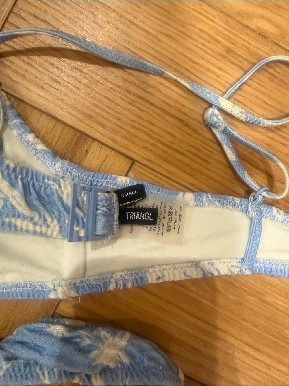 triangl swimwear Light Blue Floral Smocked Bikini Set